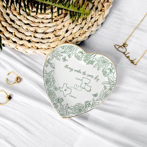 Personalized Map Long Distance Ring Dish, Friendship Gift, Always Under the Same Sky, Moving Away Gift, Christmas Gift for Bestie, Valentine