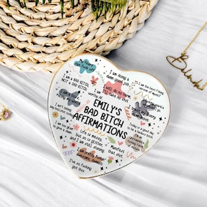 Personalized My Swear Affirmations Ring Dish,  Funny Word Jewelry Dish for BFF, Sassy Gift for Coworkers,  Christmas