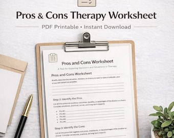 Pros and Cons Therapy Worksheet PDF: Decision Making and Reflection Tool
