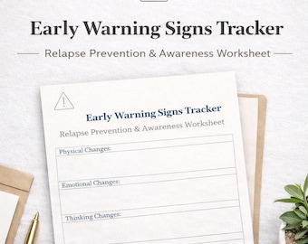 Early Warning Signs Tracker & Relapse Prevention PDF | Psychosis Worksheet for Therapy -