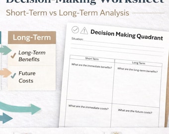 Decision Making Worksheet | Short-Term vs Long-Term Thinking | Printable PDF