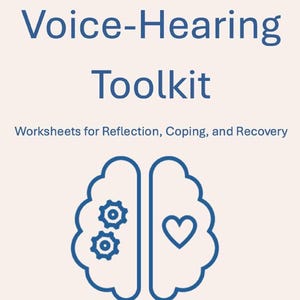 pdf-werkblad CGT voor psychose: afdrukbare hulpmiddelen voor stemhoortherapie in kleur en zwart-wit