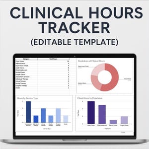 Clinical Hours Log Google Sheets: Counseling Internship Tracker (Digital Download)