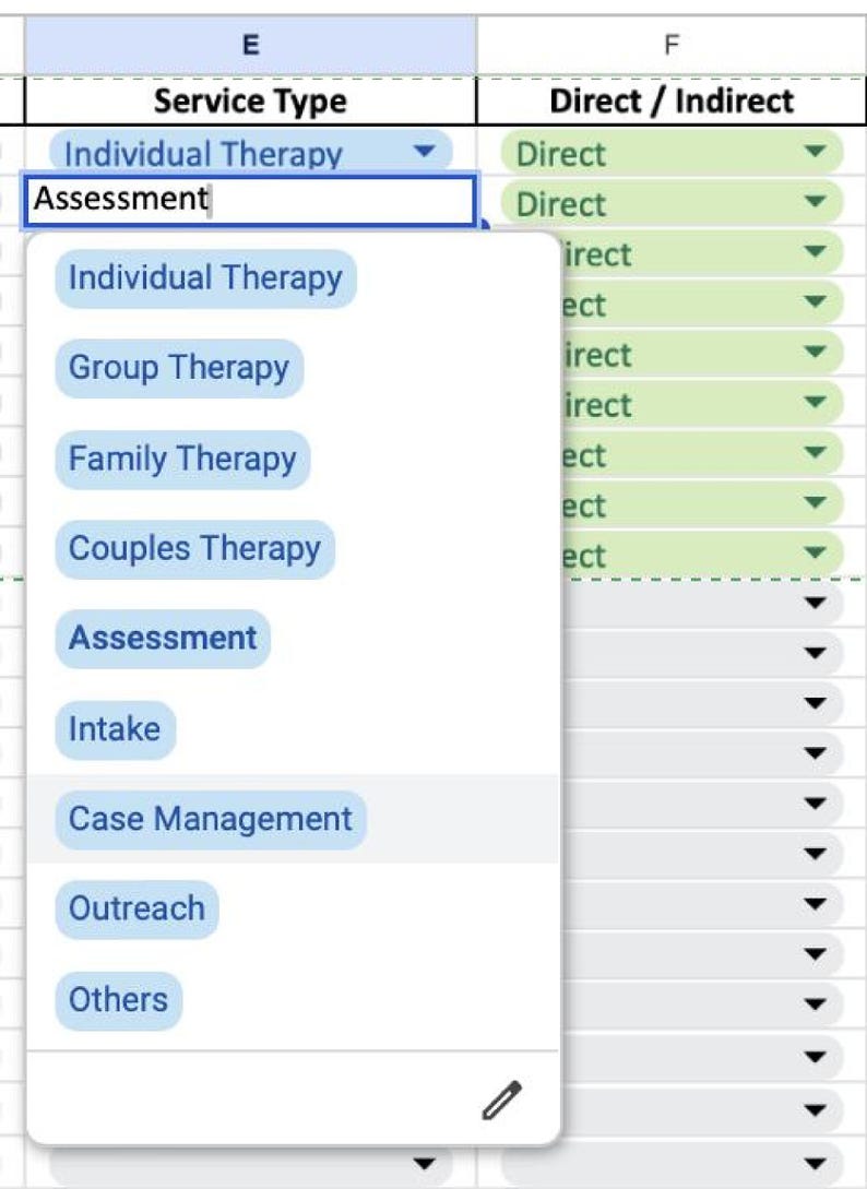 Effortless Tracking Tool for Therapy Interns - Stay Organized with Google Sheets Log