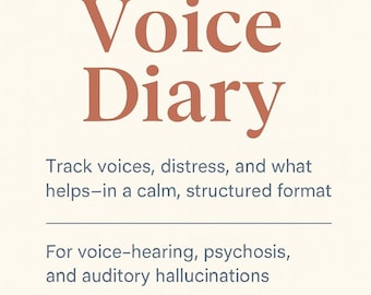 Psychosis Worksheet Printable PDF: Auditory Hallucination Tool, Voice Diary for Therapy Sessions & Mental Health
