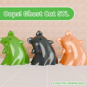 Oops! Ghost Cat Figurine - STL File | Digital Download for 3D Printing