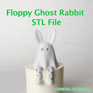 Floppy Ghost Rabbit – Articulated STL Figure | Print-in-Place | No Support Needed