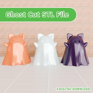 Ghost Cat Figurine - STL File | Digital Download for 3D Printing