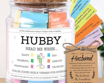 Inspirational Bible Verse Jar: Read Me When”Husband Wife Son Aunt Christian Encouragement Gift
