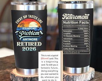 Divertido regalo de jubilación para hombres y mujeres, vaso térmico 2026, vaso de despedida para fiesta de jubilación de papá y compañero de trabajo.