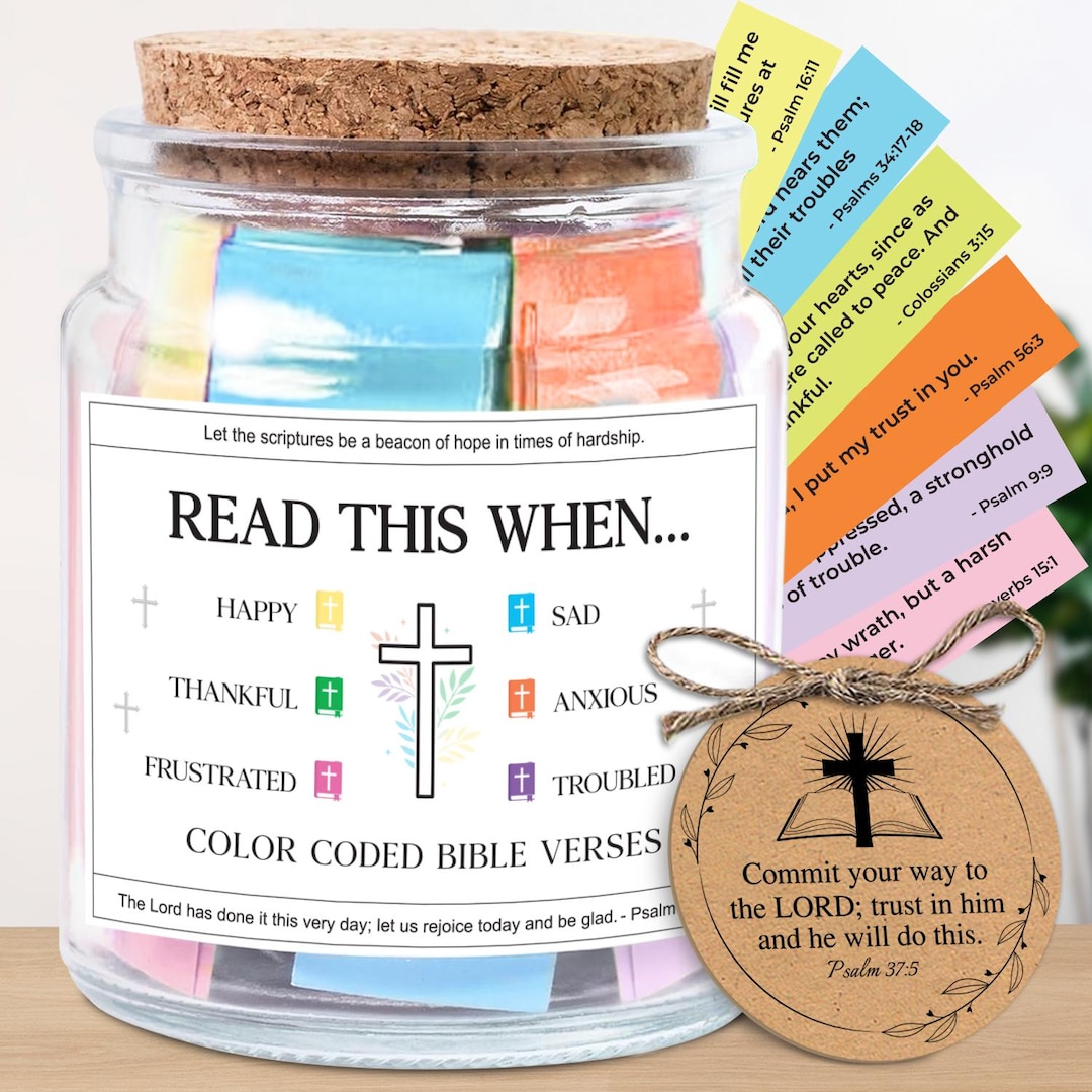 Bible Verse Jar Read Me When: Daily Christian Encouragement Gift, Scripture Birthday Gifts