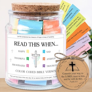 Bible Jar Verse for Dad Father&#39;s Day Gift, &quot;Read Me When&quot; Daily Encouragement Jar, Christian Gift for Grandpa, Mom, Brother, Sister, Uncle