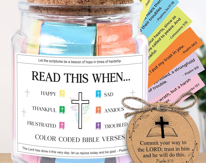 Bible Verse Jar Read Me When: Daily Christian Encouragement Gift, Scripture Birthday Gifts for Women, Christmas Gifts