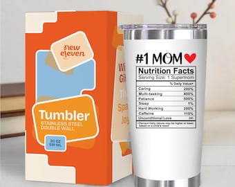 Mothers Day Gift for Mom, Nutrition Facts Cup from Son Daughter, Funny Gift Her