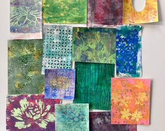 24 Digital collage gelli print pages