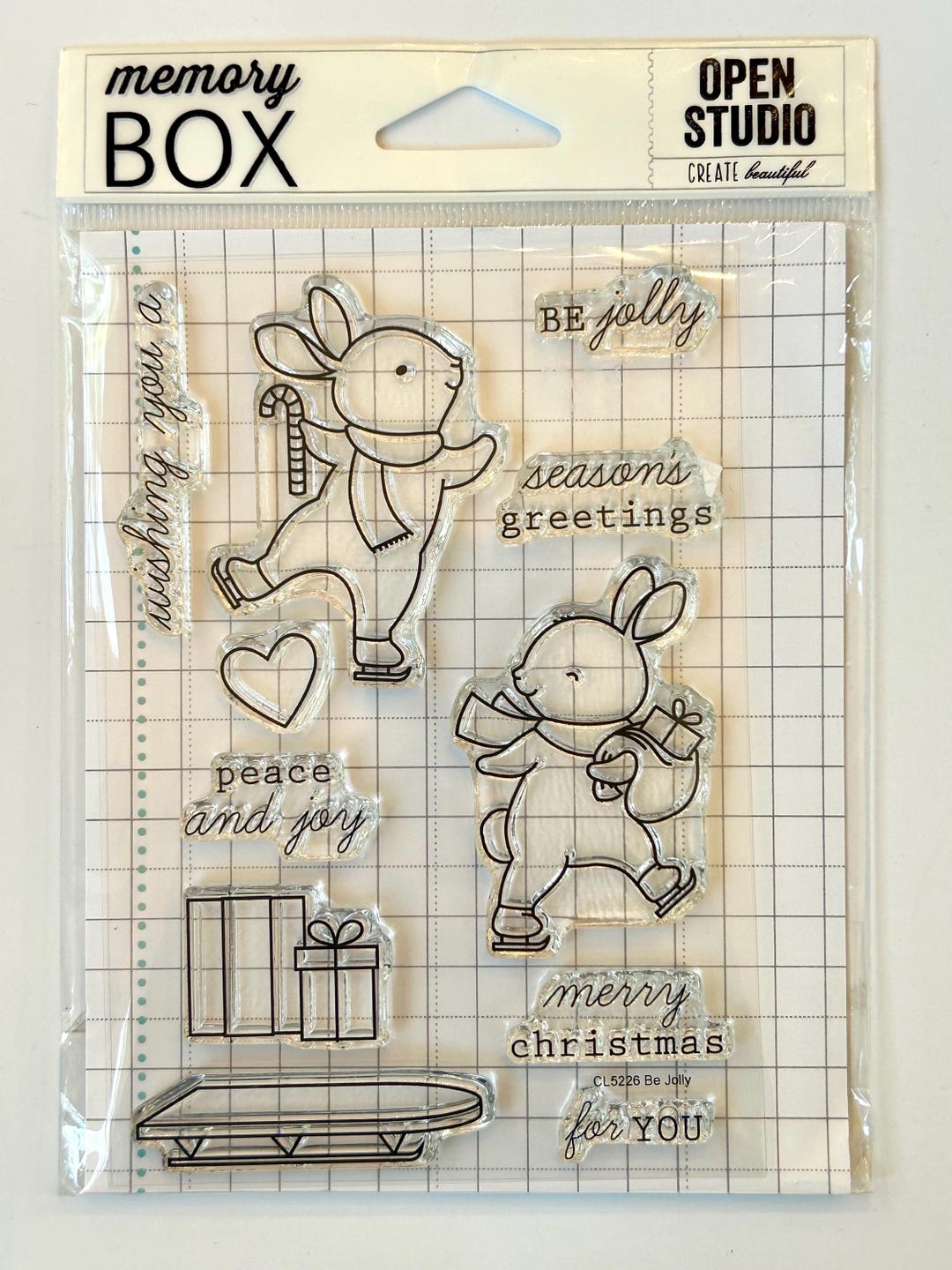 Memory Box Be Jolly Clear Stamps Christmas Stamps CL5226 Cute Skating ...