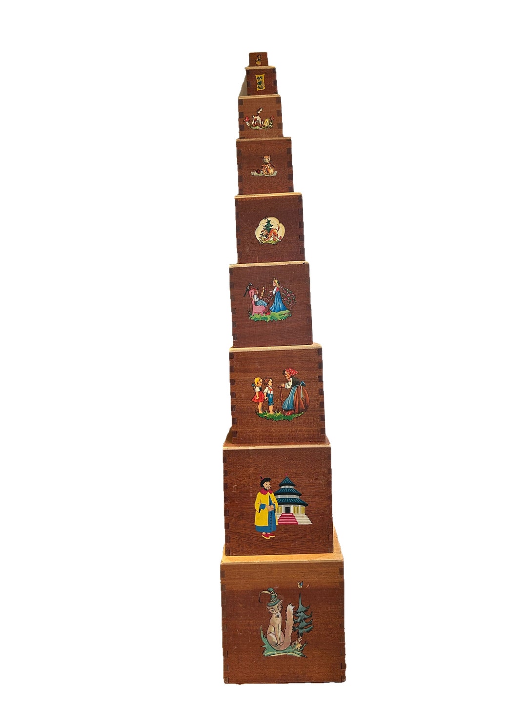 Vintage Stacking Wooden Blocks for Children SET of 10 Etsy