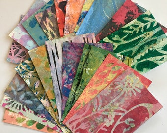 GELLI PRINTS Floral abstract  index  Cards 20  pieces handprinted  UNIQUE for  junk journals collage   scrap paper Gell print