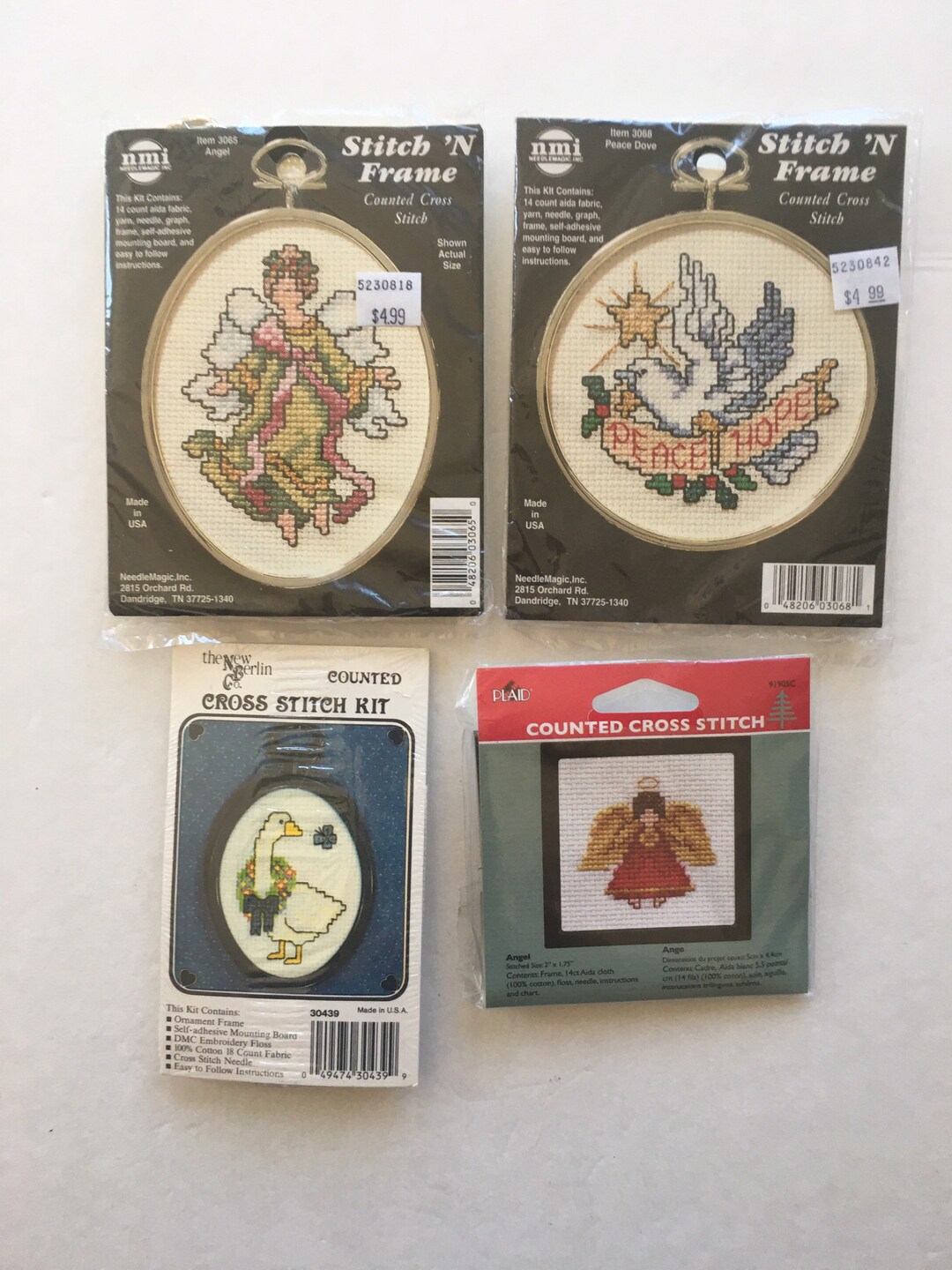 Angel Cross Stitch Kit Set of 4 New Christmas Counted Crossstitch Kits