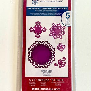 Spellbinders Parisian motifs metal die cutters Shapeabilities Set of 5 scrolls doilies corners frames  card making junk journals accents