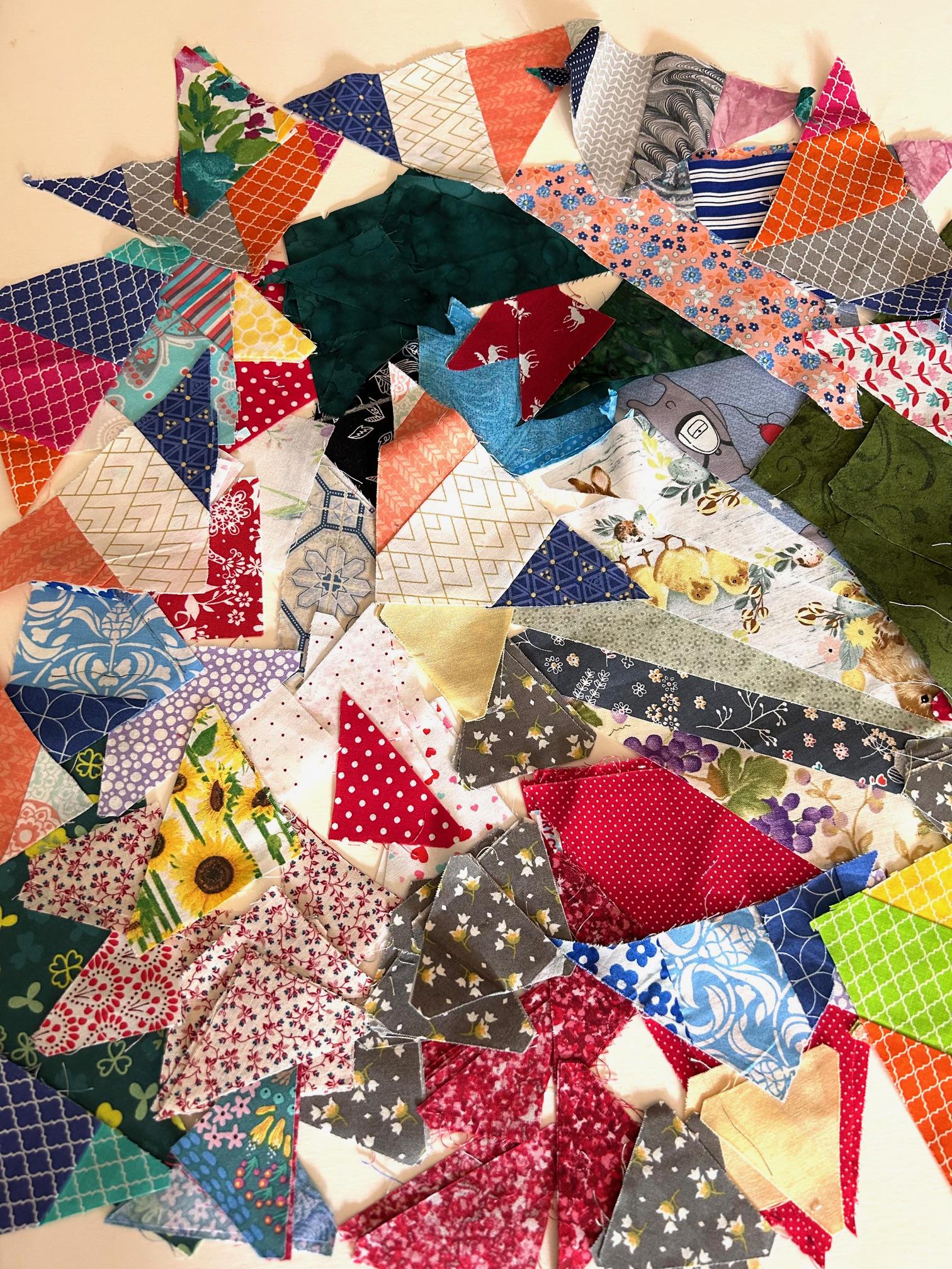 Fabric Scrap Grab Bag 100 Plus Triangle Pcs Assorted Colors and ...