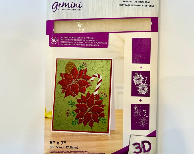 Gemini 3D Poinsettia Stencil and Embossing Folder Papercrafting ...