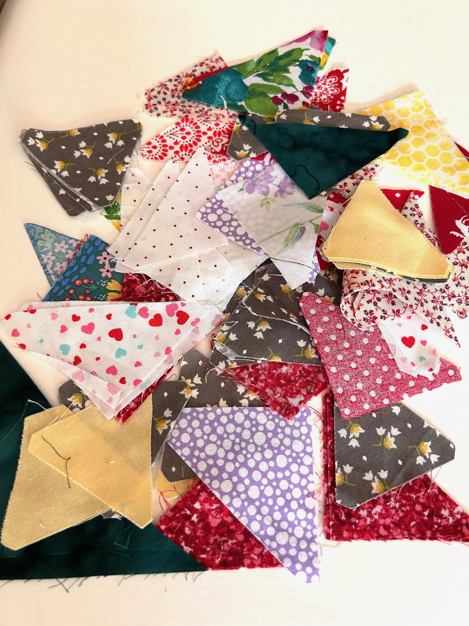 Fabric Scrap Grab Bag 100 Plus Triangle Pcs Assorted Colors and ...