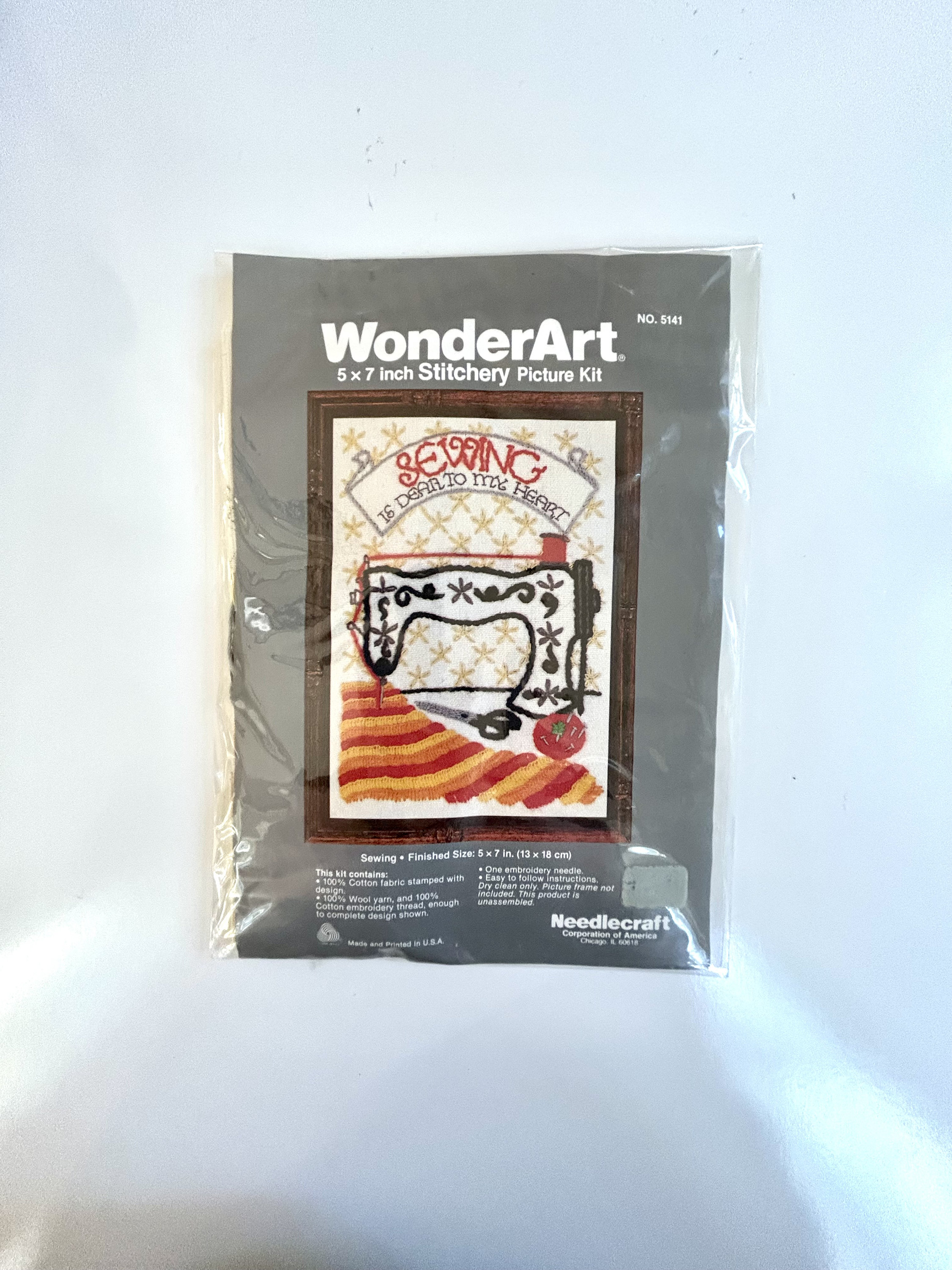 Wonder Art Embroidery Kit Sewing is Dear to My Heart SEWING