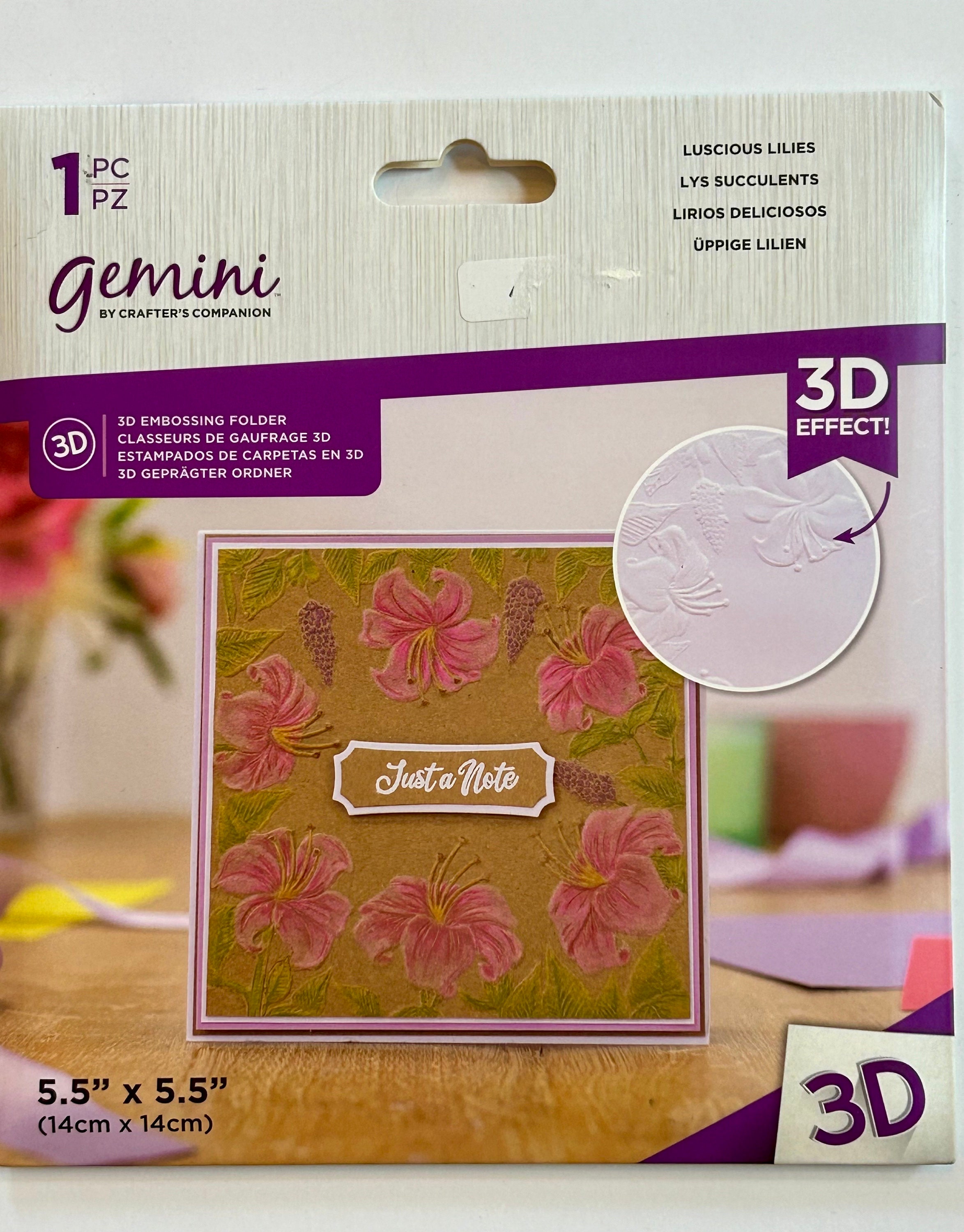 Gemini 3D Embossing Folder Lucious Lilies Flower Embossing Folder ...