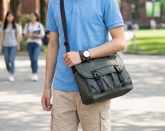 Durable Messenger Crossbody  Bag - Custom Sling Satchel Waterproof Travel Tote, College Work Gift Everyday