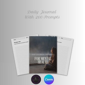 200 Journal Prompts | Guided Writing Prompts for Self Discovery, Mental Health, Mindfulness & Personal Growth | Digital Journal Pages
