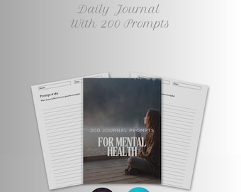 200 Journal Prompts | Guided Writing Prompts for Self Discovery, Mental Health, Mindfulness & Personal Growth | Digital Journal Pages