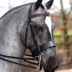 Premium Horse Bridle Crown Headpiece – Soft Leather Padded Poll Pressure Relief – Handmade – Bit Not Included