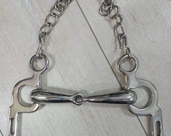 Stainless Steel Kimberwick Bit: Uxeter Horse Bit with Curb Chain