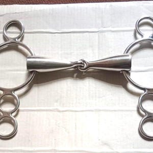 Stainless Steel 3-Ring Dutch Gag Bit: Single Jointed Elevator Horse Bit