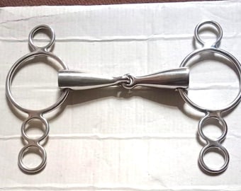 Bâillon Hollandais Articulé 3 Anneaux, Taille 5 1/4", Métal, Occasion