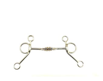 Western Correction Bit: Stainless Steel Horse Gag with Copper Rollers