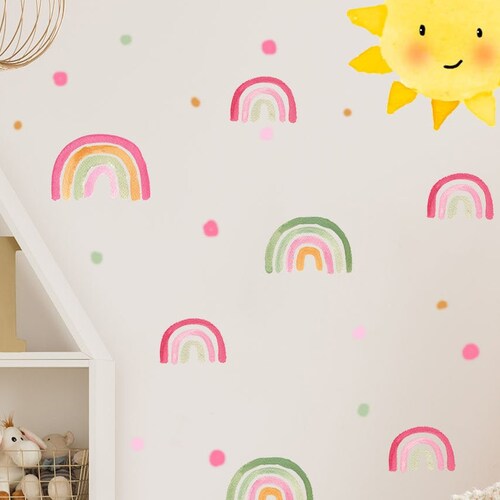 Baby Room Decal Nursery Wall Decals Sunshine Sun Rainbow Etsy
