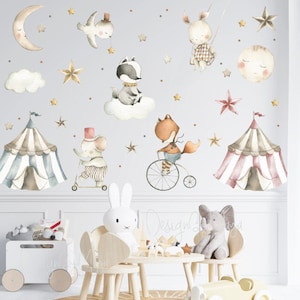 Nursery Wall Decals, Circus Decals, Wall Decor, Kids Room Decals, Carnival Decals, Nursery Decor, Wall Stickers, Wall Decals, Nursery murals