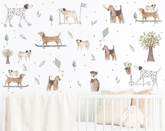 Nursery decals, Dogs decor, Nursery Wall Decals, Dogs Decals, Baby Wall Decor, Kids Decals, puppies Decals, Nursery Decor, Dog wall stickers