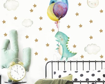 Adesivo de parede de balão, Adesivos de berçário, Adesivos de parede de berçário de animais bebês, Adesivos de balão, Decoração de parede, Adesivos infantis, Adesivos de carnaval, Decoração de berçário