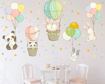 Sticker mural ballon, Stickers chambre de bébé, Stickers muraux pour chambre de bébé animaux, Stickers ballon, décoration murale, Stickers enfants Stickers carnaval, décoration de chambre d'enfant
