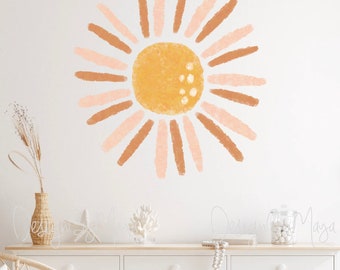 Sun decal, Sun wall stickers, Boho design, Abstract Shape Decals, Desert murals, Southern Decor, Boho wall decor, Retro house Decal Clings