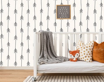 Arrow Wallpaper: Boho Nursery Decor, Minimalist Design