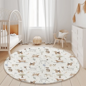 Hunde Teppich, Spielteppich, Spielteppich, Spielteppich, Kinderzimmerteppich, Gedruckter Spielzimmerteppich