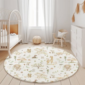 Baby Safari Tiere Teppich, Spielteppich, Spielteppich, Spielteppich, Kinderzimmer Teppich, Spielzimmer Teppich, Spielzimmer Teppich
