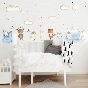 Kinderzimmer Wandtattoo, Tiere der Arktis, Kinderzimmer Dekor, Modernes Dekor Babyzimmer, Baby Kinderzimmer Kunst, Modernes Kinderzimmer Wandtattoo, Kinder Dekor
