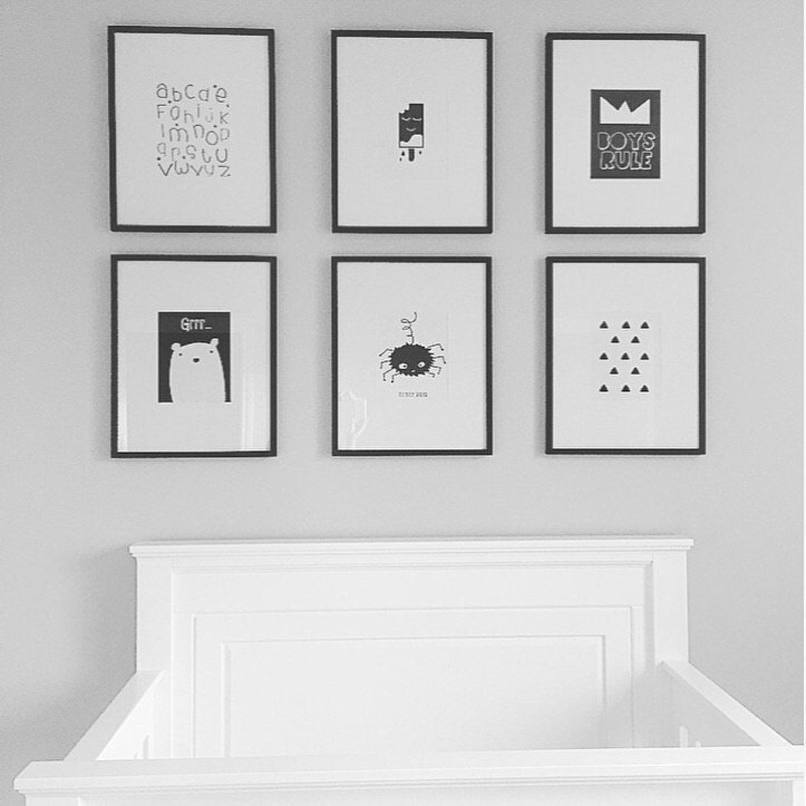 Black and White Baby Print Nursery Wall Art Baby Room Decor - Etsy