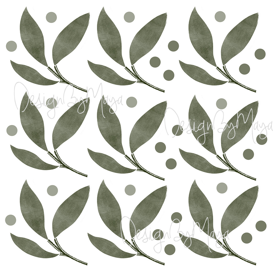 Greenery Wall stickers Green Leaf Wall decals Watercolor Etsy