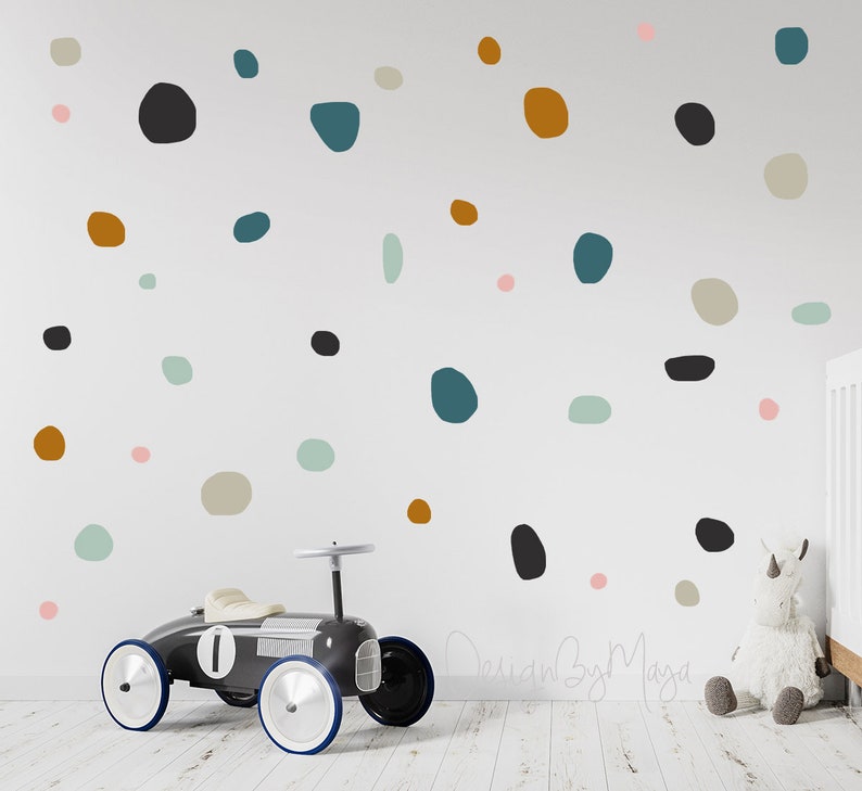 Nursery wall sticker Decor Polka Dot Playroom Wall Kids Decal Modern Nursery Hand drawn polka dots Baby Nursery Kids room Wall Decals Kids image 6